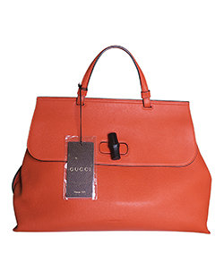 Gucci Bamboo Daily Top Handle,Leather,Orange,370830.002123,D.bag